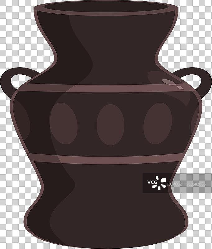 古老的陶土花瓶放置在白色背景上图片素材