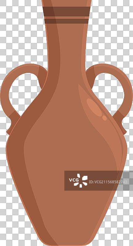 古老的陶土双耳细颈壶图片素材