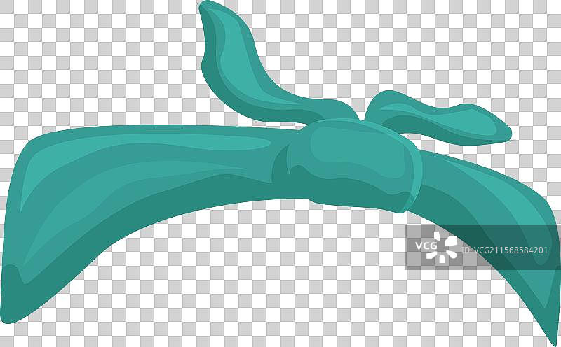 绿色头巾折叠平放在白色背景上图片素材