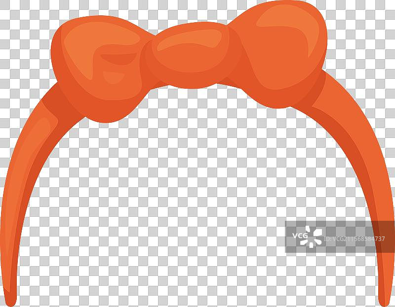 橙色发带带蝴蝶结，用于打造发型图片素材