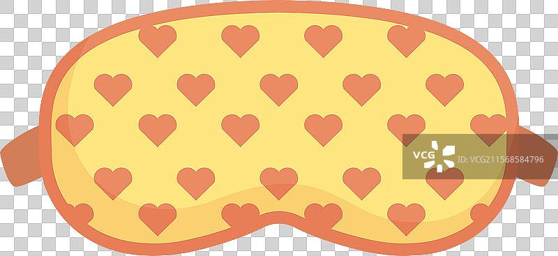 带有心形图案的黄色睡眠面罩图片素材