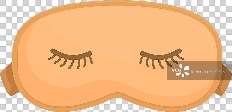 橙色睡眠面罩，帮助良好睡眠和放松图片素材