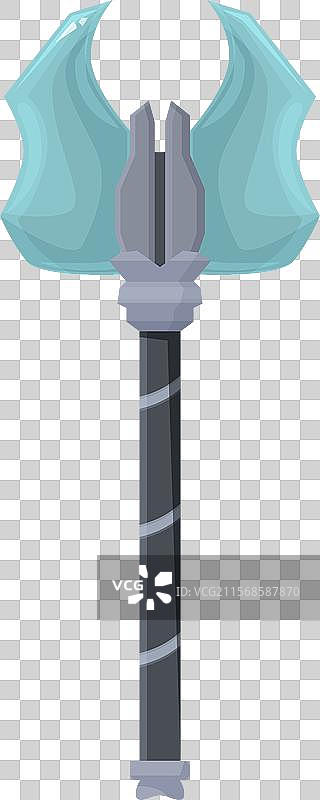 装饰金属把手的幻想战斧图片素材