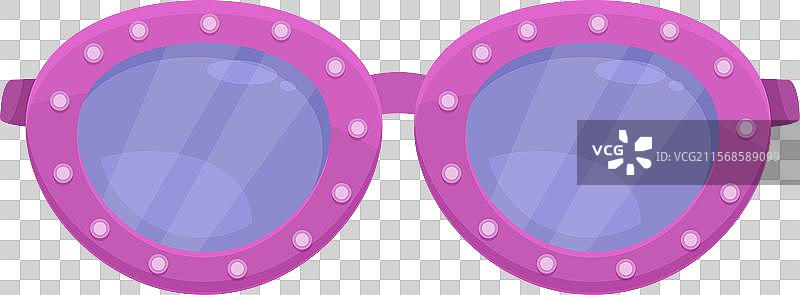 华丽的粉色太阳镜，带有白色圆点图片素材