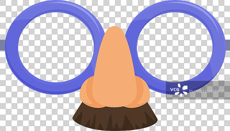 搞笑的圆形眼镜，配有假鼻子和胡子图片素材