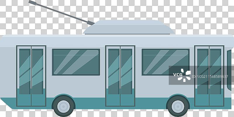 现代无轨电车在城市街道上行驶图片素材