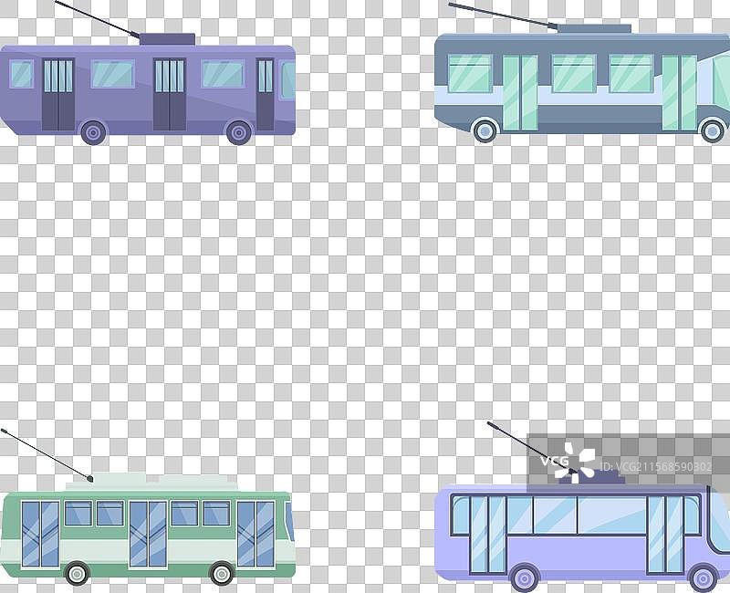 现代无轨电车系列图片素材