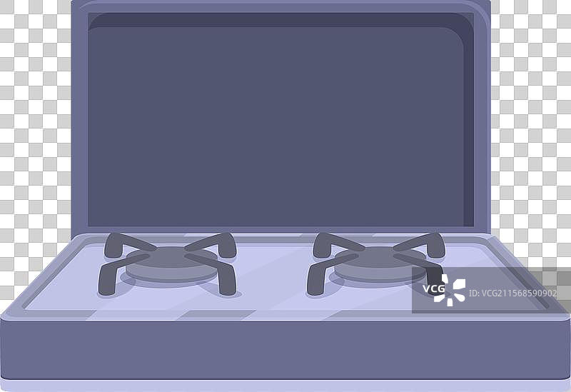 现代燃气灶的打开盖子被描绘出来图片素材