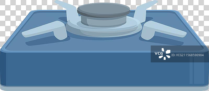 蓝色四灶眼燃气灶用于烹饪图片素材