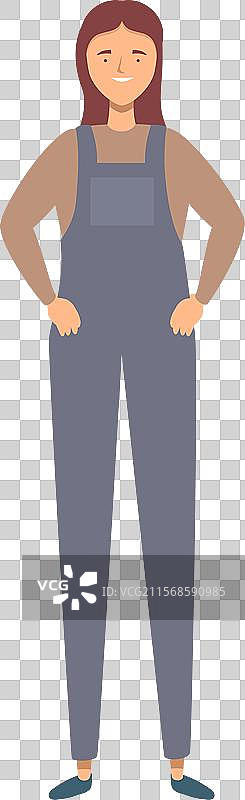 友好的女机械师自信地微笑着与她的图片素材