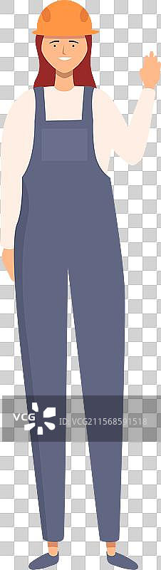 微笑的女性建筑工人穿着图片素材