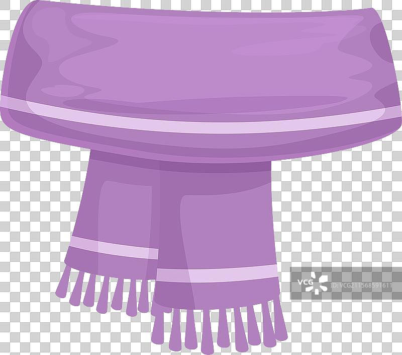 紫色冬季围巾，带流苏，保暖用图片素材