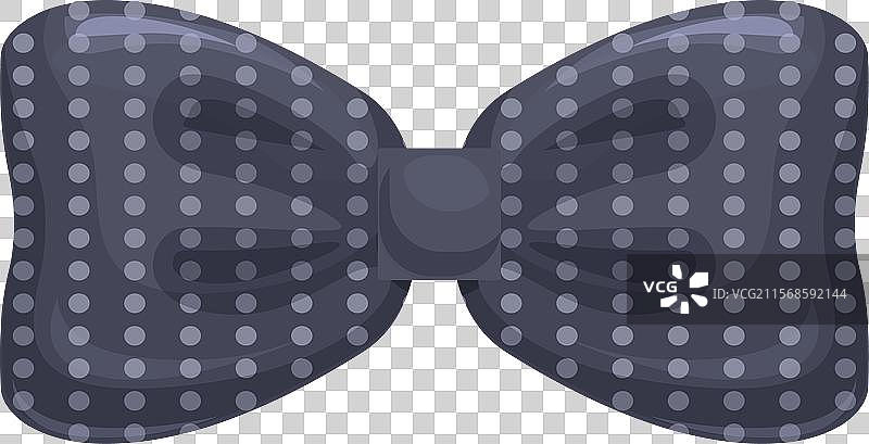 优雅的深蓝色领结，上面有白色圆点图片素材