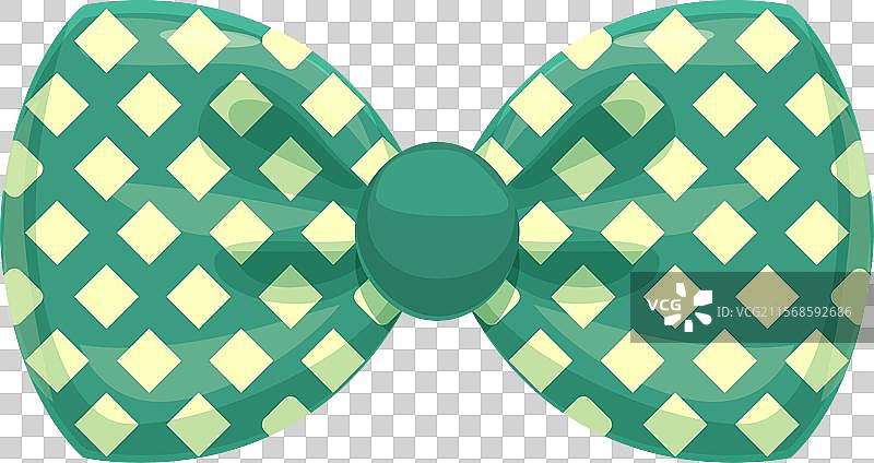 绿色格子领结的卡通图像图片素材