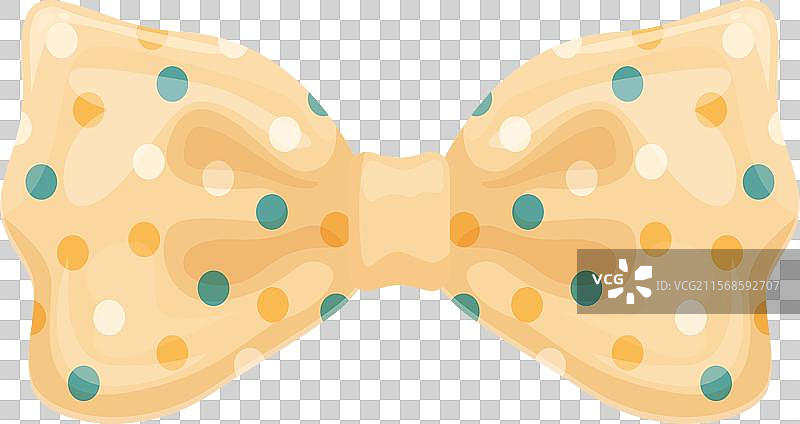 彩色圆点的黄色领结图片素材