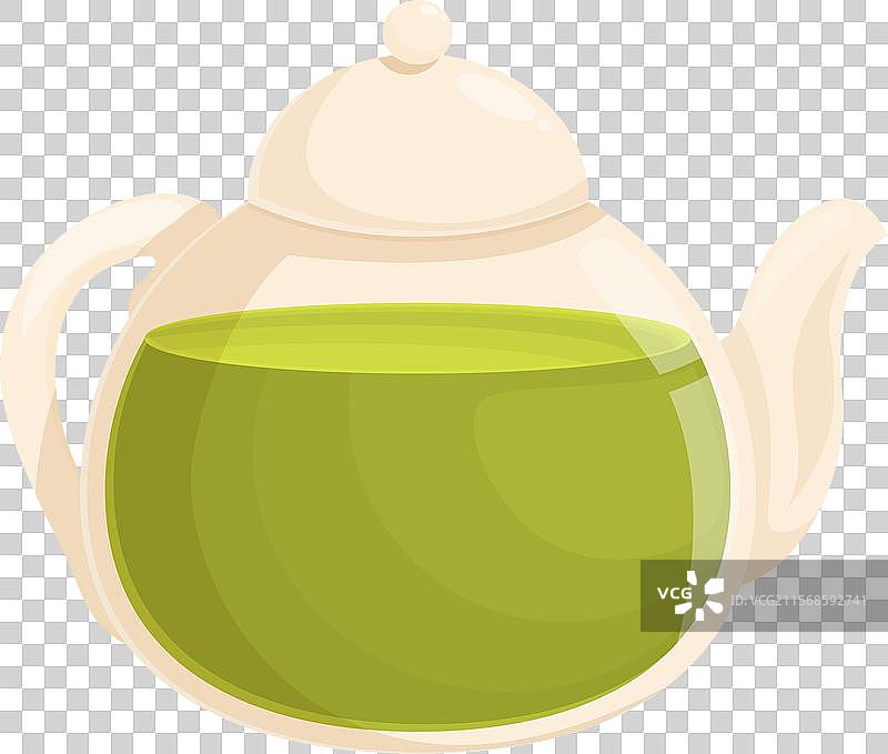 装满绿茶的玻璃茶壶提供了一种图片素材