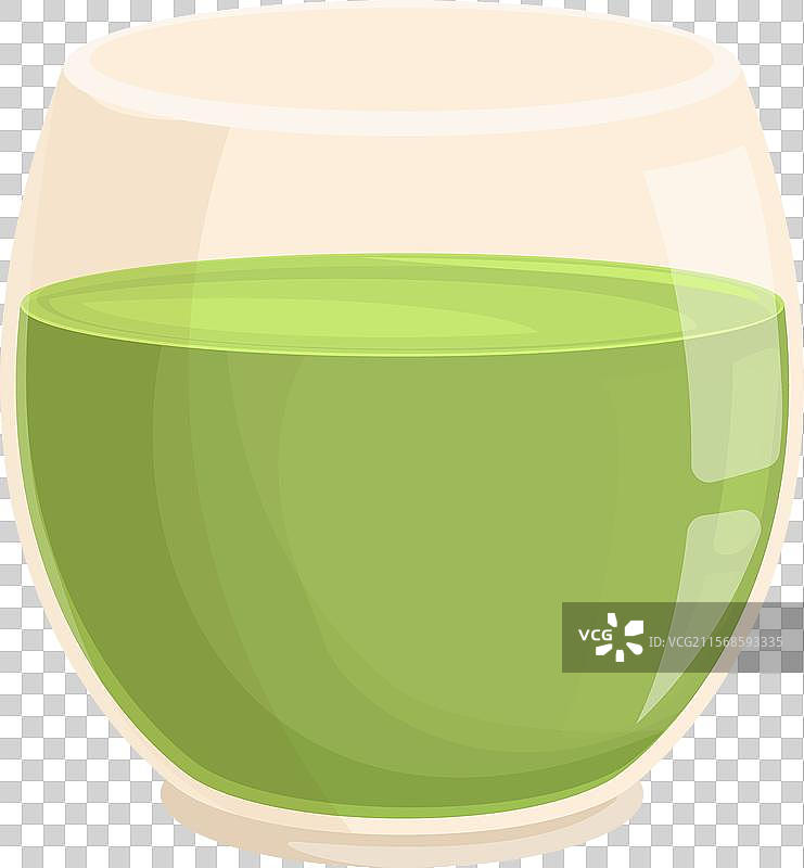 白色背景上的玻璃杯中盛着绿茶抹茶图片素材