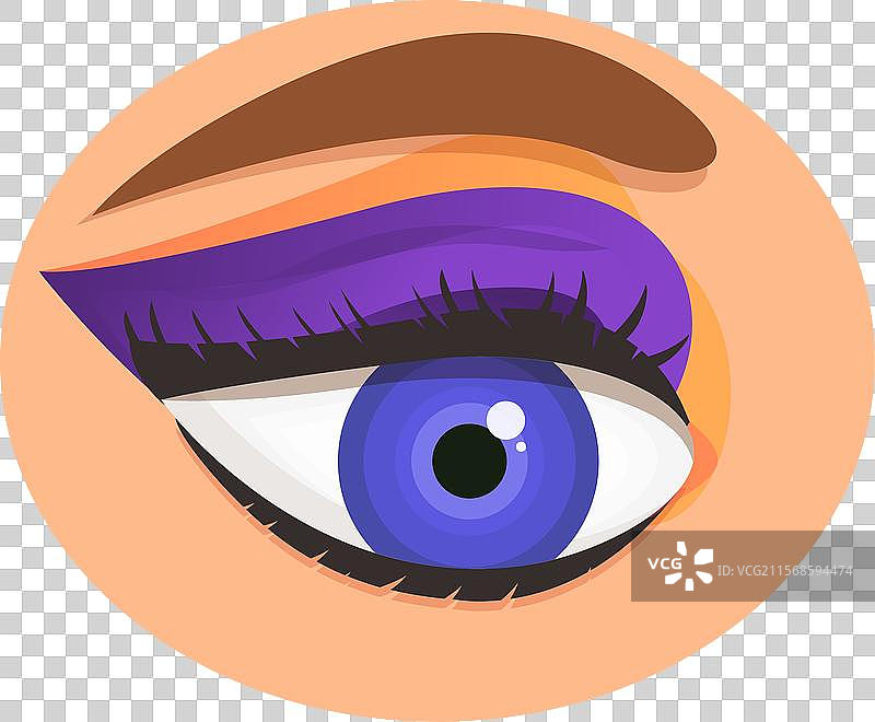 侧脸看着的女性，眼妆为紫色眼影图片素材