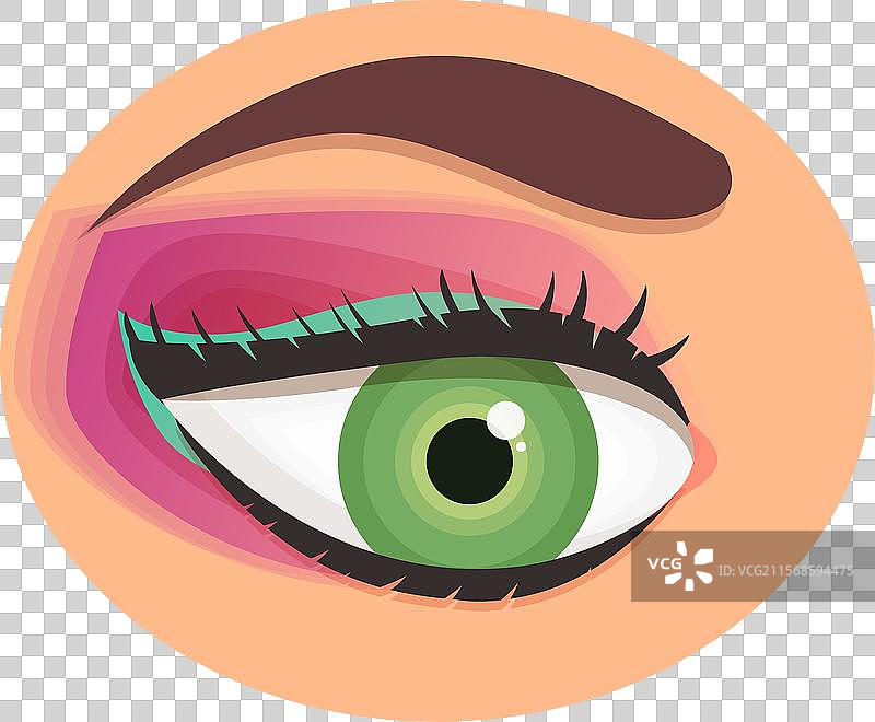 美丽女性的眼睛，搭配创意妆容图片素材