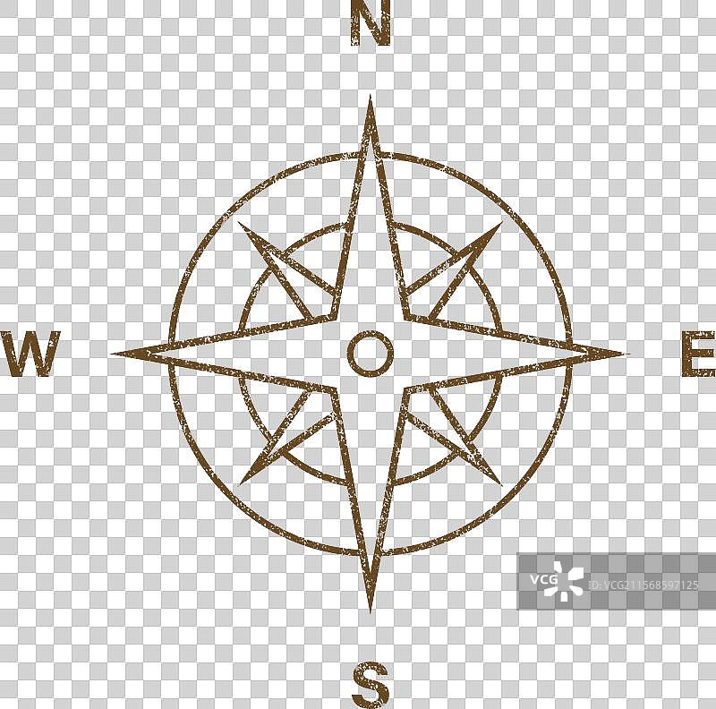 复古风玫瑰符号指南针图标图片素材