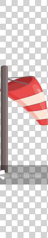 红白相间的风筝挂在金属杆上图片素材