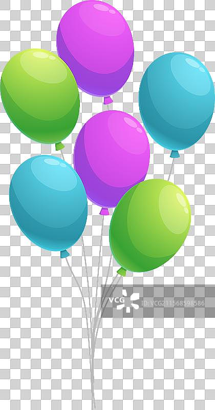 一束五颜六色的氦气球漂浮着图片素材