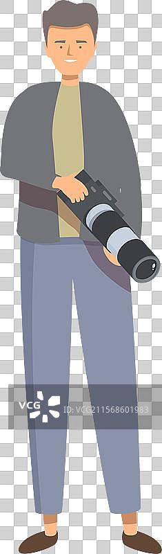 摄影师手持长焦镜头相机图片素材