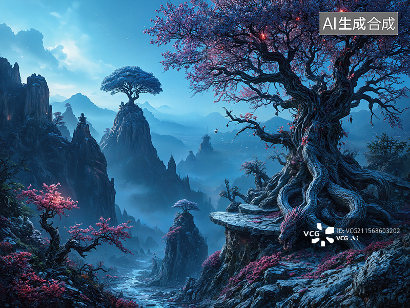 【AI数字艺术】梦幻仙境图片素材