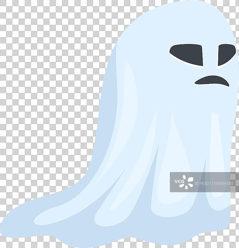 悲伤的蓝色幽灵漂浮着，面无表情图片素材