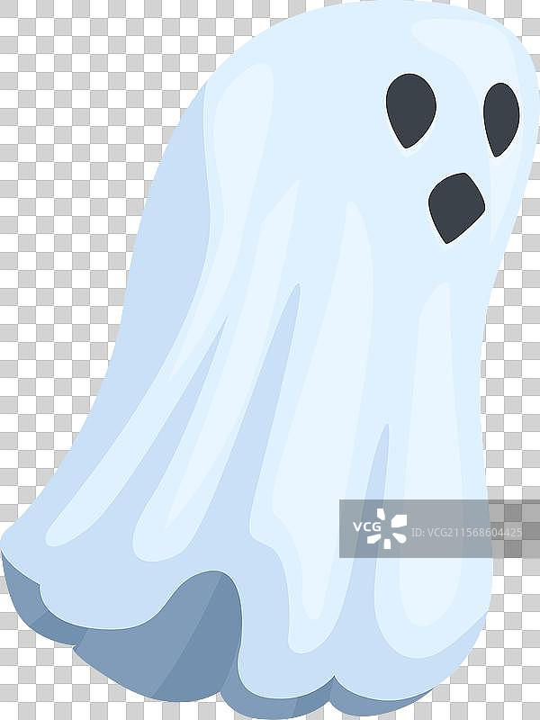 友好的幽灵漂浮着，表情惊讶。图片素材