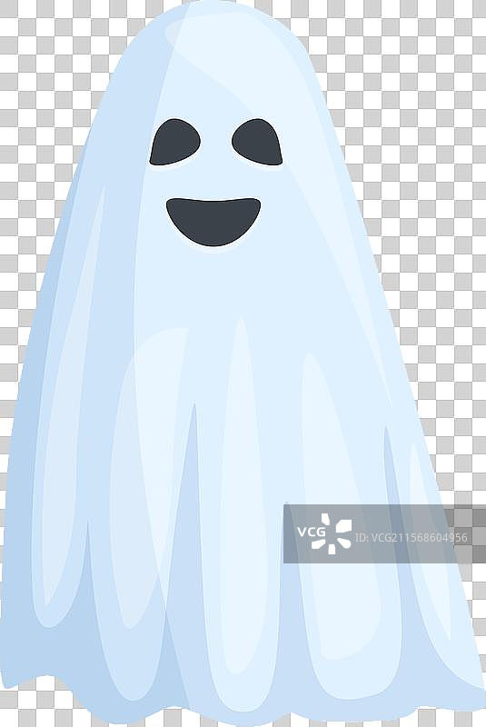微笑的卡通鬼魂漂浮在空中图片素材