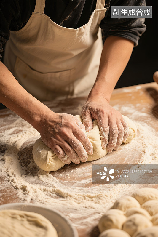 【AI数字艺术】巧手揉面图片素材
