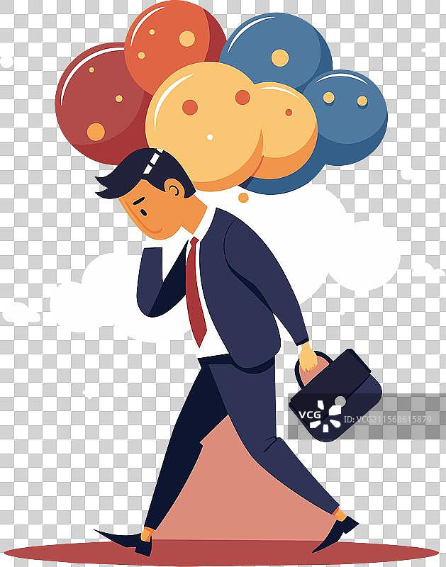 过度思考，工作中表现出强迫症或过多的想法图片素材