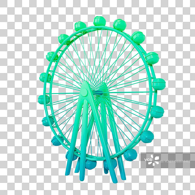 3D渲染的深圳宝安欢乐港湾摩天轮深圳城市元素图片素材