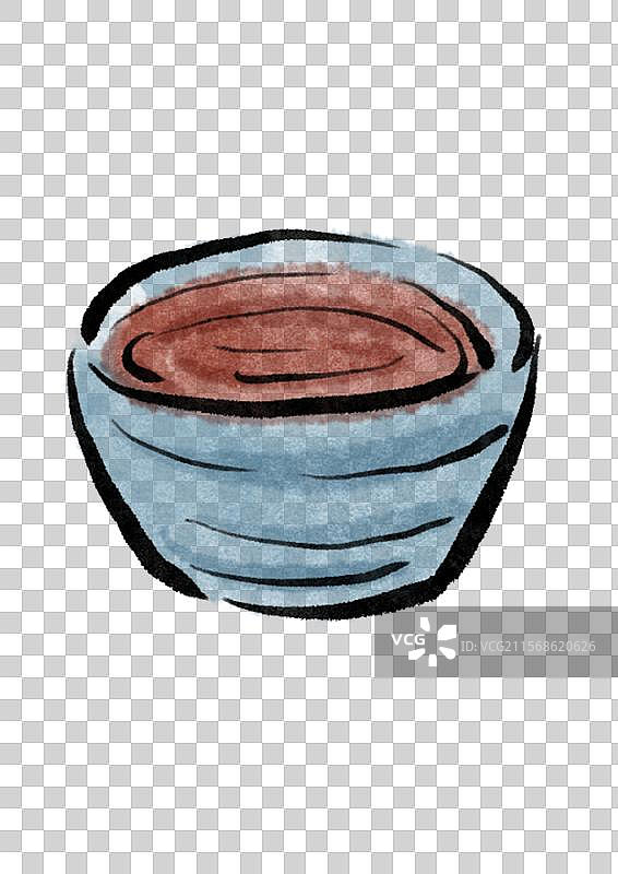 水墨风元旦美食插画元素-椒柏酒图片素材