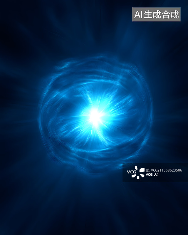 【AI数字艺术】蓝色能量漩涡图片素材