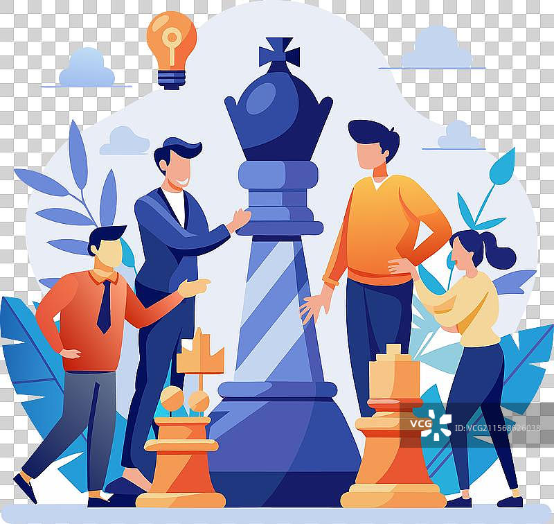 团队合作帮助制定获胜竞争的策略图片素材