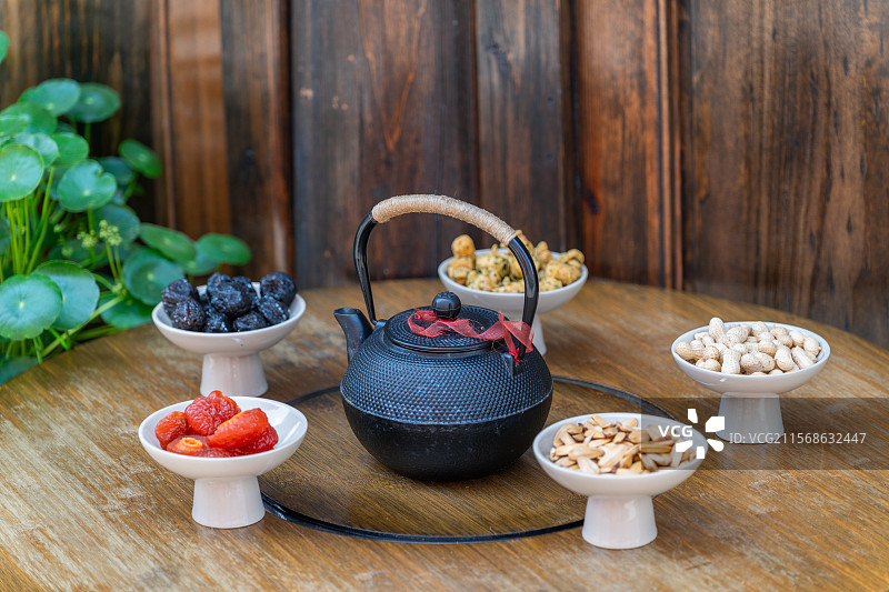 中式茶点雅集 围炉煮茶慢生活图片素材