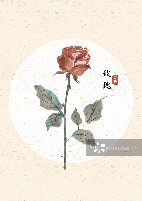 枯萎的红玫瑰插画图片素材