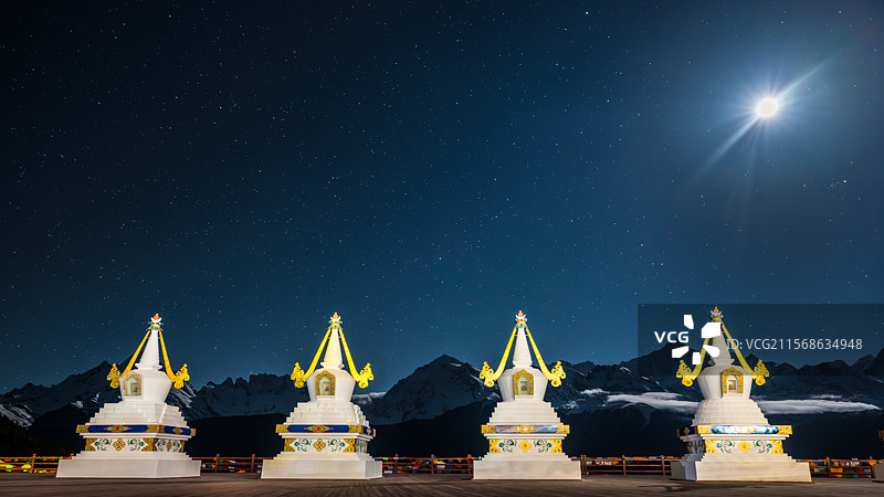 飞来寺观景台夜景图片素材