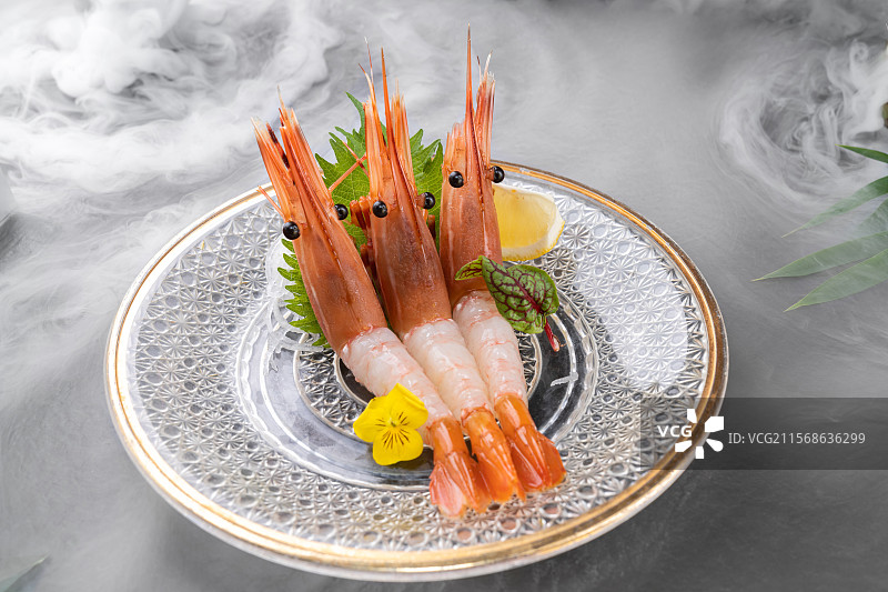 日本料理牡丹虾刺身图片素材