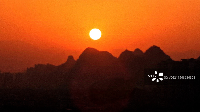 日出剪影图片素材