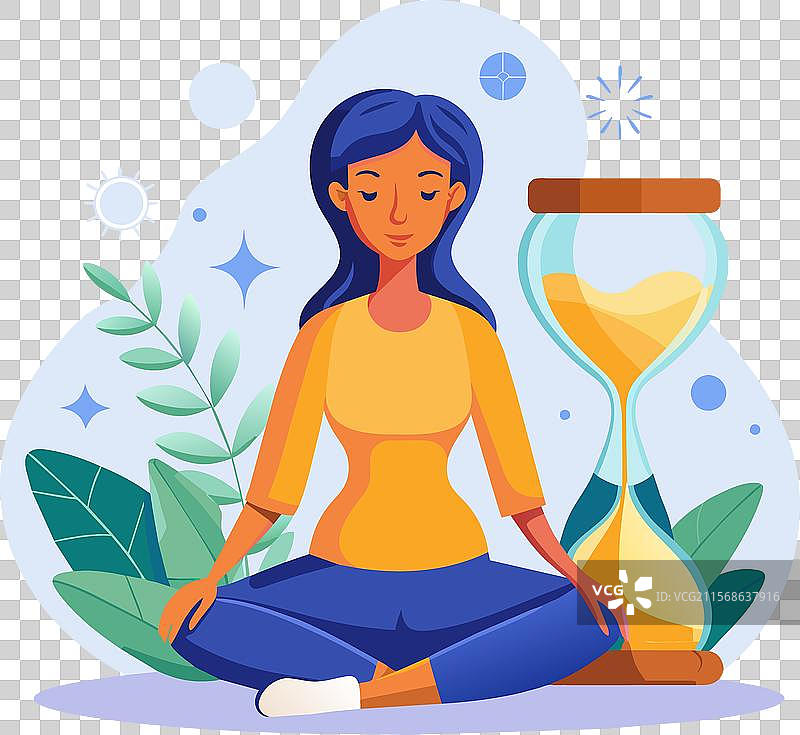 耐心、时间、练习以集中注意力和等待图片素材