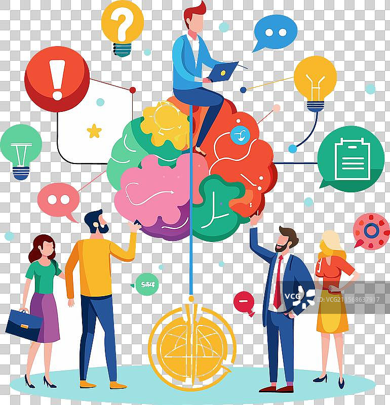 思维导图用于创意研究计划图片素材