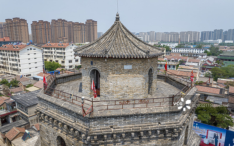 山东省菏泽市巨野县永丰塔航拍图片素材