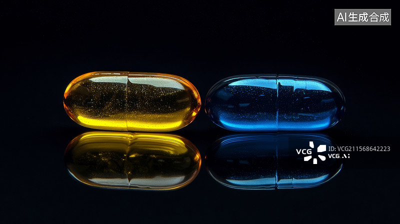 【AI数字艺术】维生素明胶胶囊图片素材