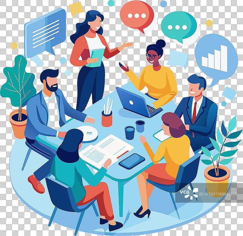 讨论、对话或头脑风暴以产生创意图片素材