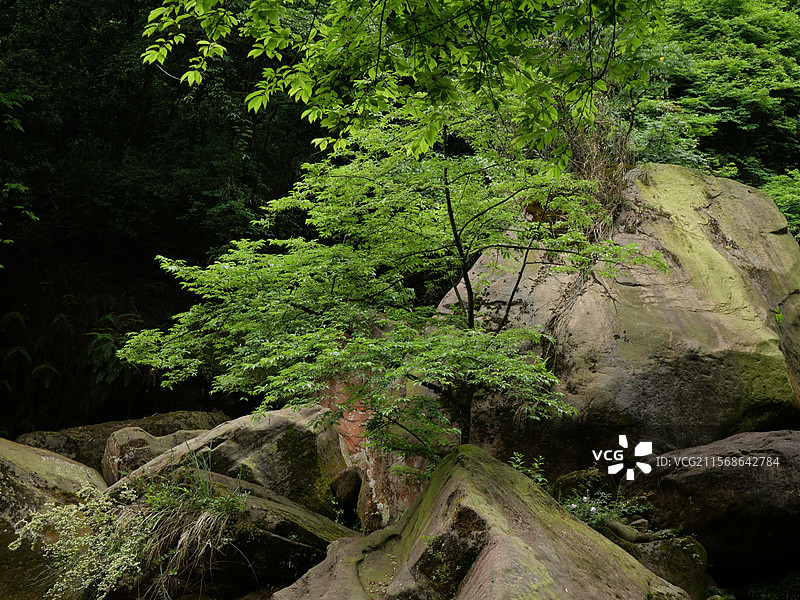 成都邛崃市天台山风景区山水图片素材