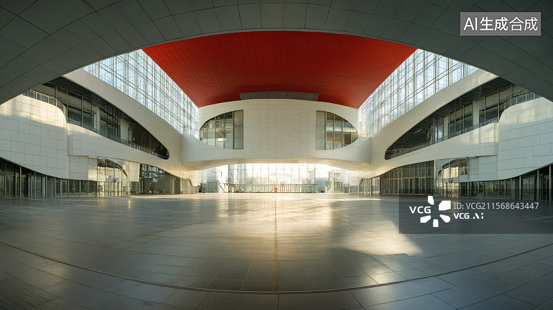 【AI数字艺术】现代化会议中心内部图片素材