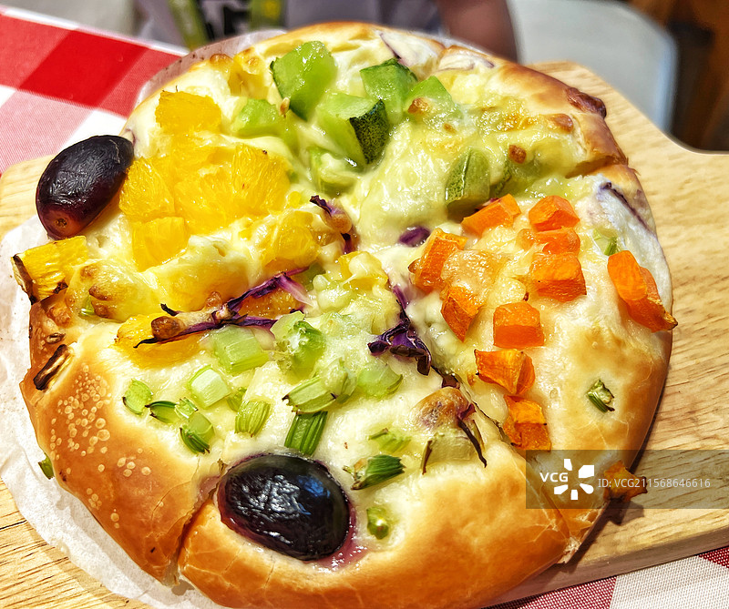 自制七彩披萨图片素材